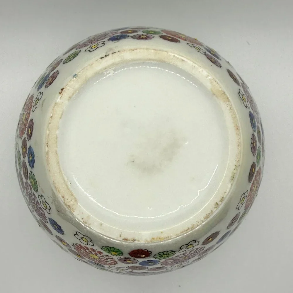 Hundreds of Flowers, Unstamped - 6 1/4" Polychrome Vase Porcelain - Picture 11 of 11